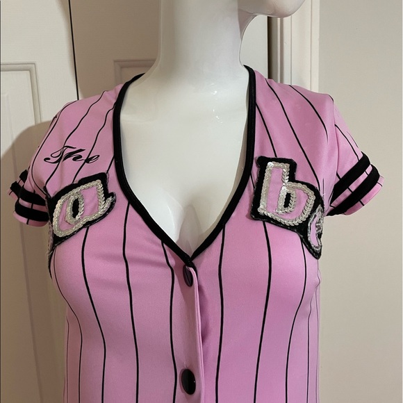Pinstriped Pink Baseball Dream Girl. Large but runs small. ⚾️🌸⚾️ - Picture 10 of 11